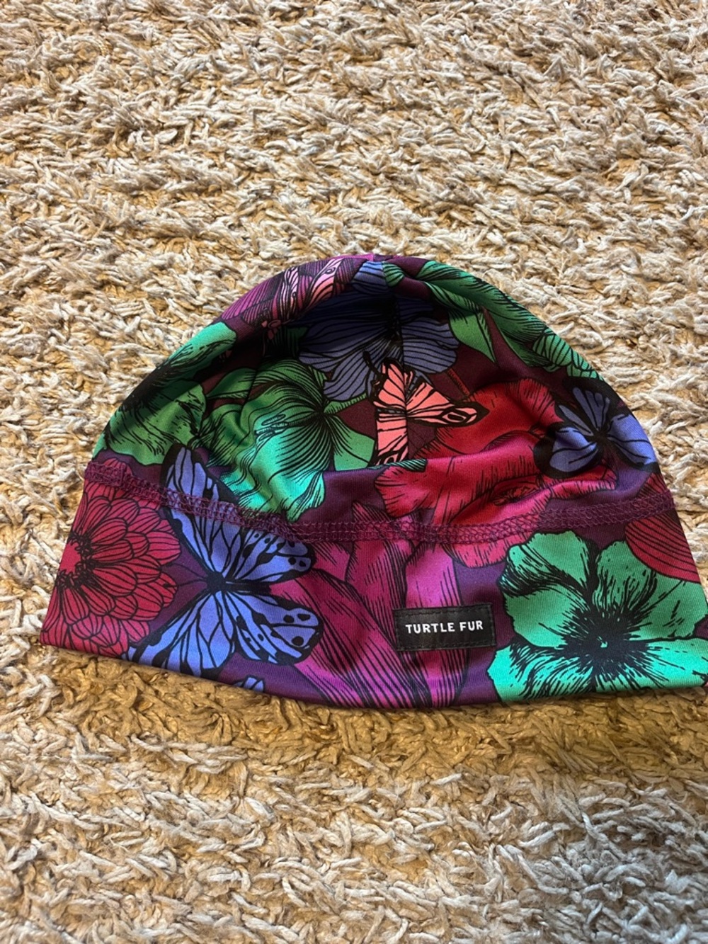 Turtle Fur Floral & Butterfly Beanie